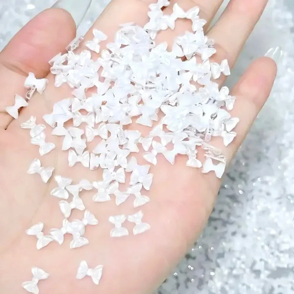 Women's 20 pcs White Bow Nail Art Charms - Easy to Use